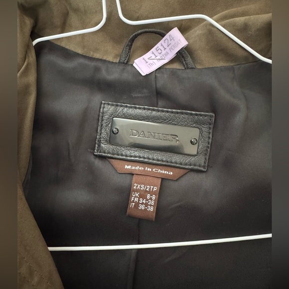 DANIER leather military cargo style zip up jacket (2XS) - Picture 3 of 5